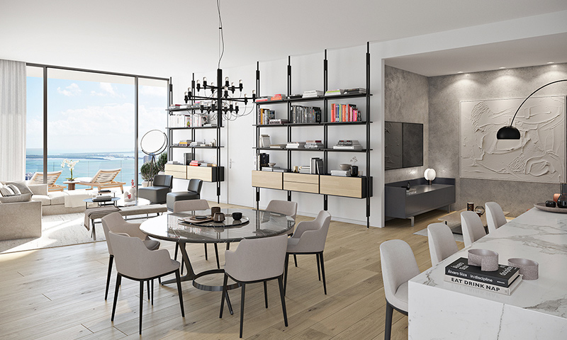 Sala y comedor de la Colección Cielo de Casa Bella