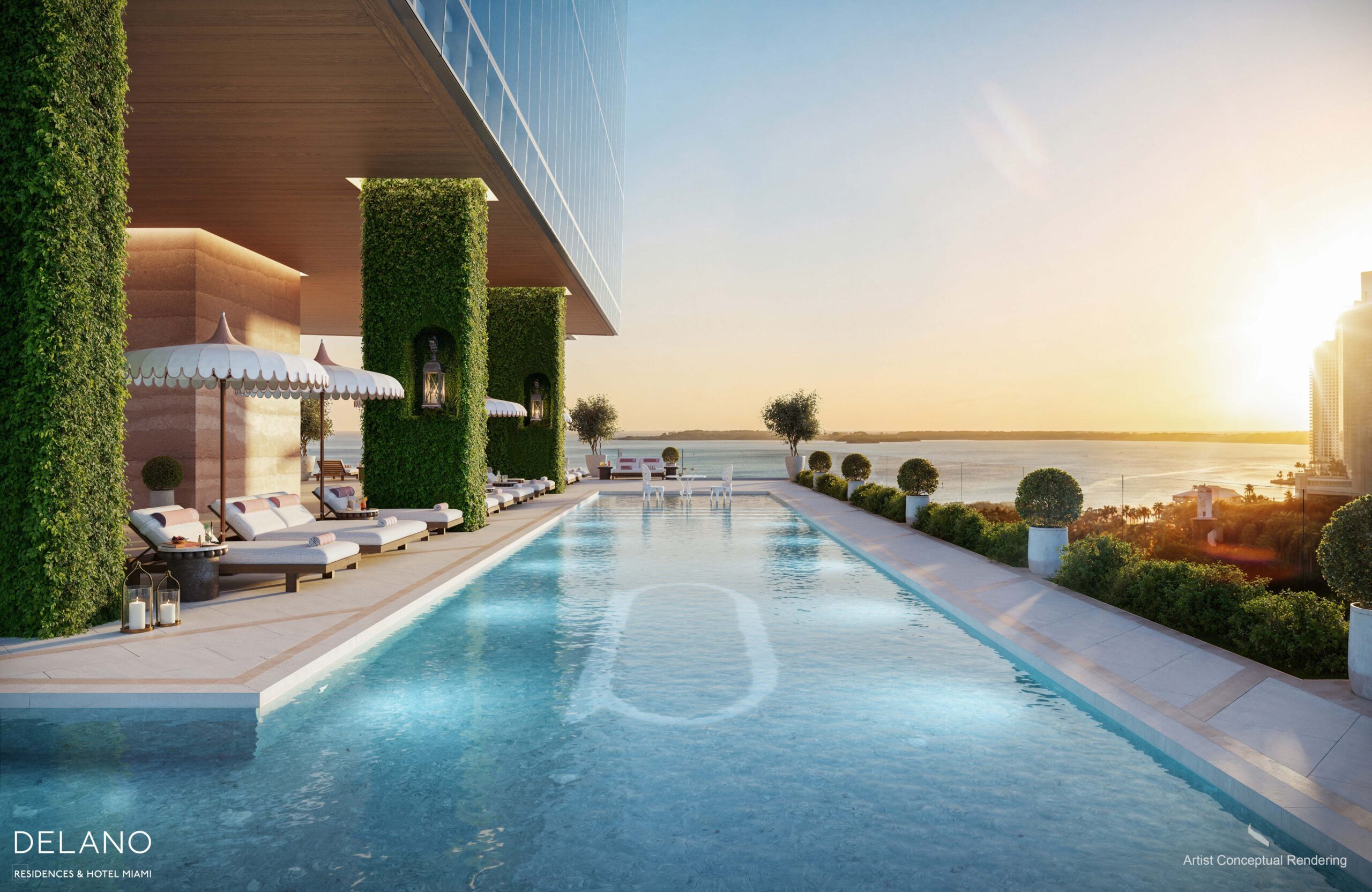Piscina de Delano Residences Miami