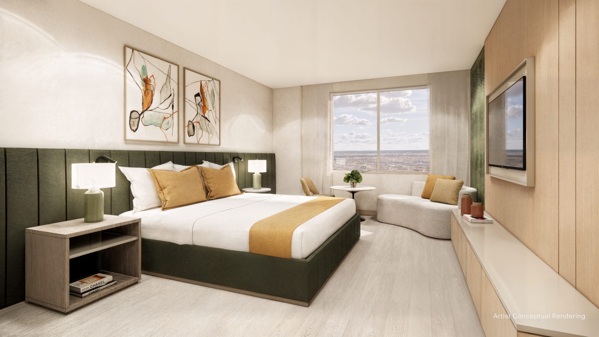 Interior de un estudio de Meliá Residences Miami